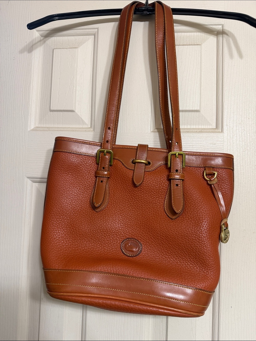 Dooney & Bourke Pebbled Leather Tote - Cognac Brown